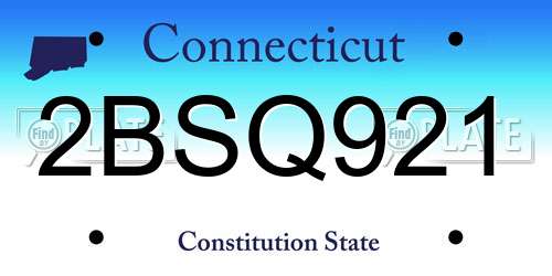 2BSQ921 Connecticut License Plate
