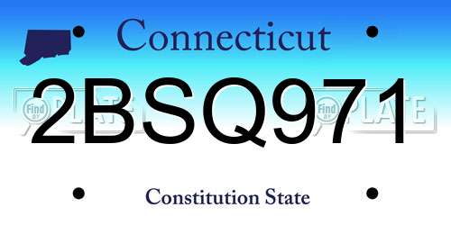 2BSQ971 Connecticut License Plate