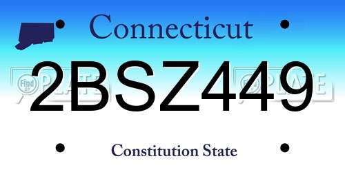 2BSZ449 Connecticut License Plate