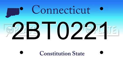2BT0221 Connecticut License Plate