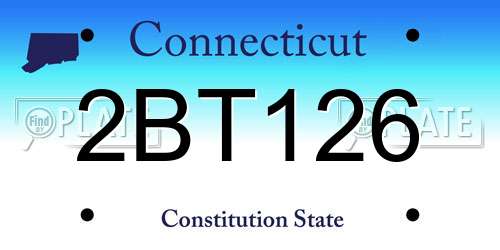 2BT126 Connecticut License Plate