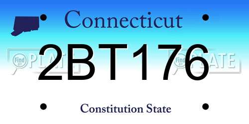 2BT176 Connecticut License Plate