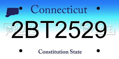 2BT2529 Connecticut License Plate