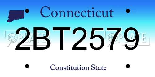 2BT2579 Connecticut License Plate
