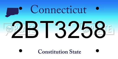 2BT3258 Connecticut License Plate
