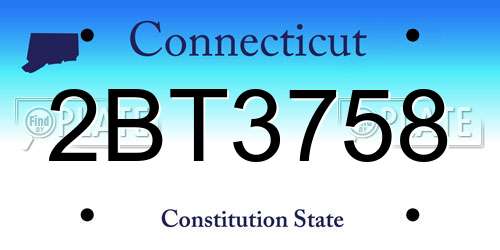 2BT3758 Connecticut License Plate