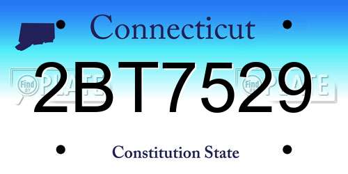 2BT7529 Connecticut License Plate