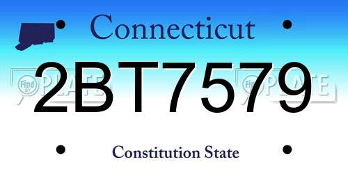 2BT7579 Connecticut License Plate