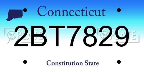 2BT7829 Connecticut License Plate