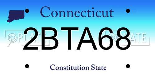 2BTA68 Connecticut License Plate