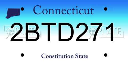 2BTD271 Connecticut License Plate