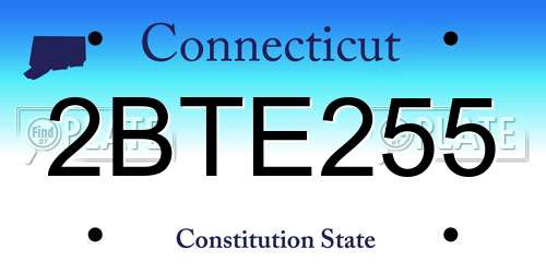 2BTE255 Connecticut License Plate