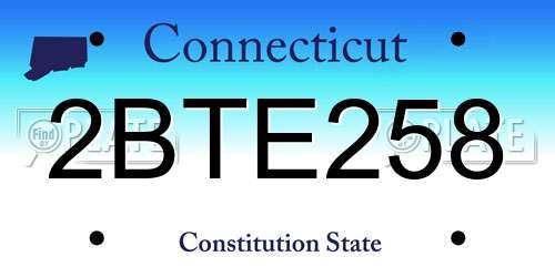 2BTE258 Connecticut License Plate