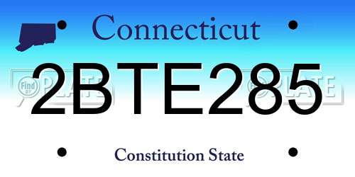 2BTE285 Connecticut License Plate