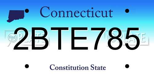 2BTE785 Connecticut License Plate