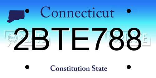 2BTE788 Connecticut License Plate