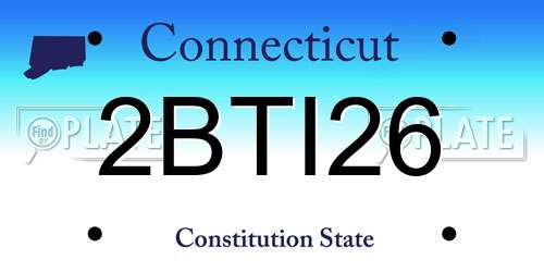 2BTI26 Connecticut License Plate