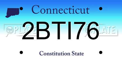 2BTI76 Connecticut License Plate