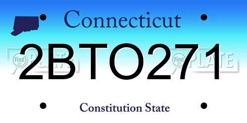2BTO271 Connecticut License Plate