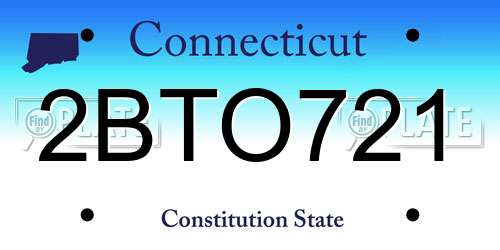 2BTO721 Connecticut License Plate