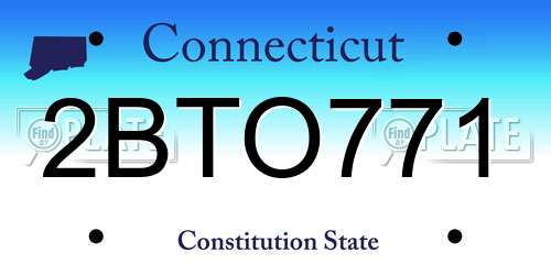 2BTO771 Connecticut License Plate