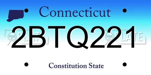 2BTQ221 Connecticut License Plate