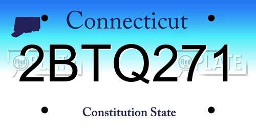 2BTQ271 Connecticut License Plate
