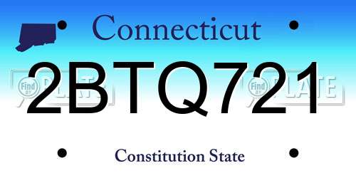 2BTQ721 Connecticut License Plate