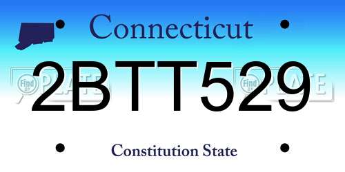 2BTT529 Connecticut License Plate