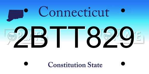 2BTT829 Connecticut License Plate