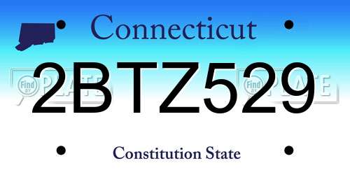 2BTZ529 Connecticut License Plate