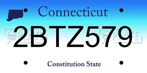 2BTZ579 Connecticut License Plate