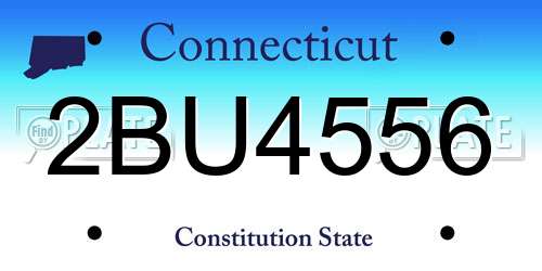 2BU4556 Connecticut License Plate