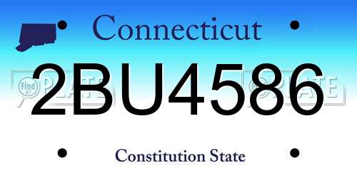 2BU4586 Connecticut License Plate
