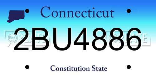2BU4886 Connecticut License Plate