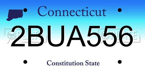 2BUA556 Connecticut License Plate