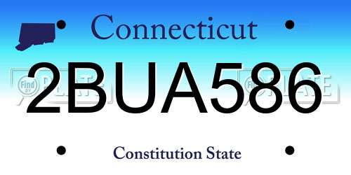 2BUA586 Connecticut License Plate