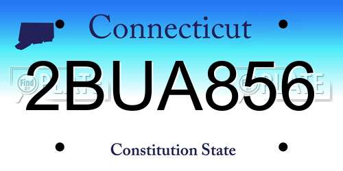 2BUA856 Connecticut License Plate