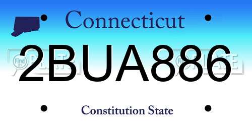2BUA886 Connecticut License Plate
