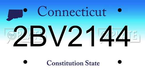 2BV2144 Connecticut License Plate