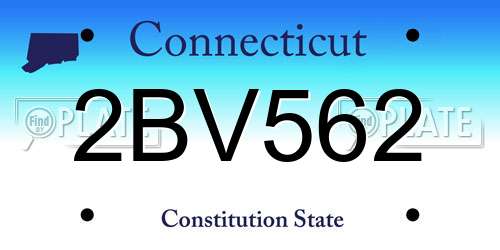 2BV562 Connecticut License Plate