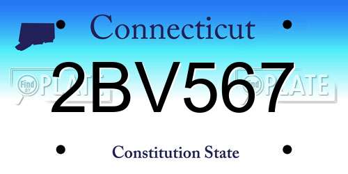 2BV567 Connecticut License Plate
