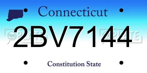 2BV7144 Connecticut License Plate
