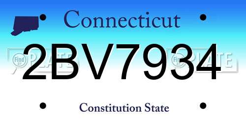2BV7934 Connecticut License Plate