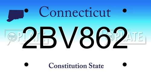 2BV862 Connecticut License Plate