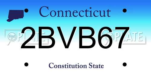 2BVB67 Connecticut License Plate