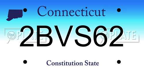 2BVS62 Connecticut License Plate