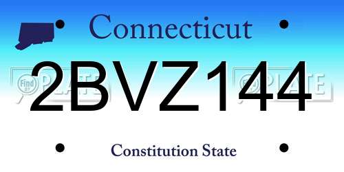 2BVZ144 Connecticut License Plate