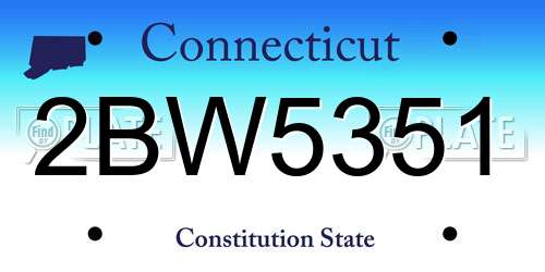 2BW5351 Connecticut License Plate