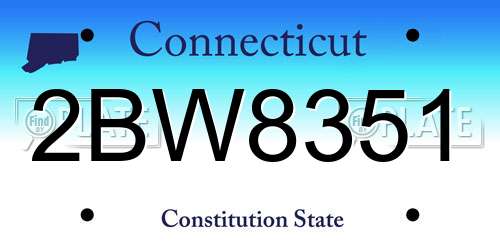 2BW8351 Connecticut License Plate